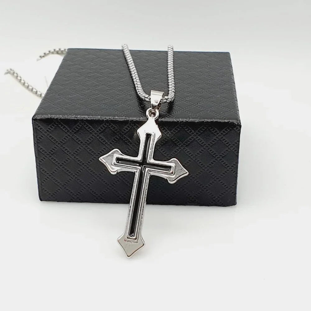 ❤️Cross Nail Chain scarecrow gothic Necklace, N90201P122 - Picture 10 of 11